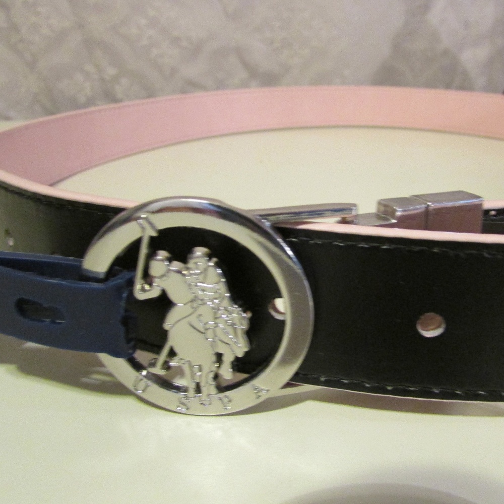 NEW Reversible Belt Pink/Black Bonded Leather L